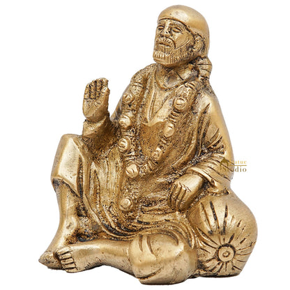 Brass Sai Baba Idol Home Temple Pooja Room Décor Statue Showpiece 4" by vendor-unknown - Hindu Gods (View 5)