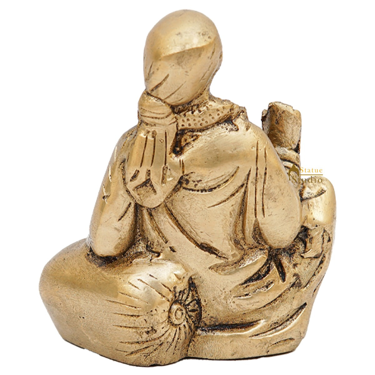 Brass Sai Baba Idol Home Temple Pooja Room Décor Statue Showpiece 4" - Image 6