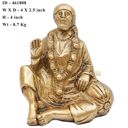 Brass Sai Baba Idol Home Temple Pooja Room Décor Statue Showpiece 4" by vendor-unknown - Hindu Gods (View 8)