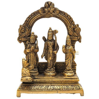 Brass Small Ram Darbar Family Idol Home Pooja Room Décor Showpiece Statue 6" by vendor-unknown - Hindu Gods (View 2)