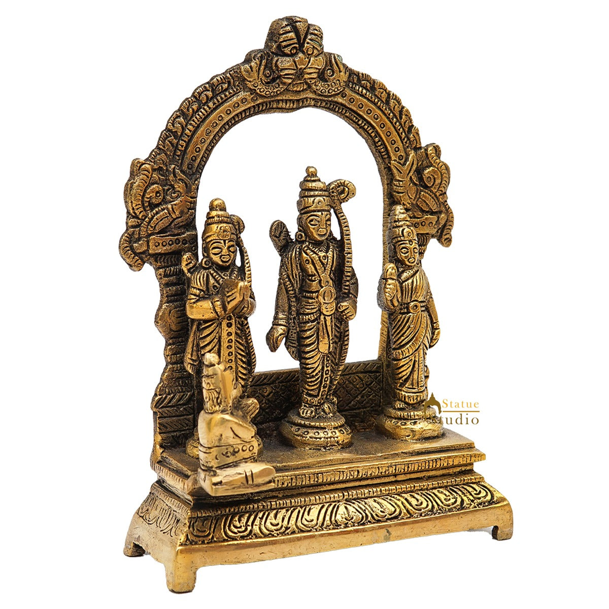 Brass Small Ram Darbar Family Idol Home Pooja Room Décor Showpiece Statue 6" - Image 5