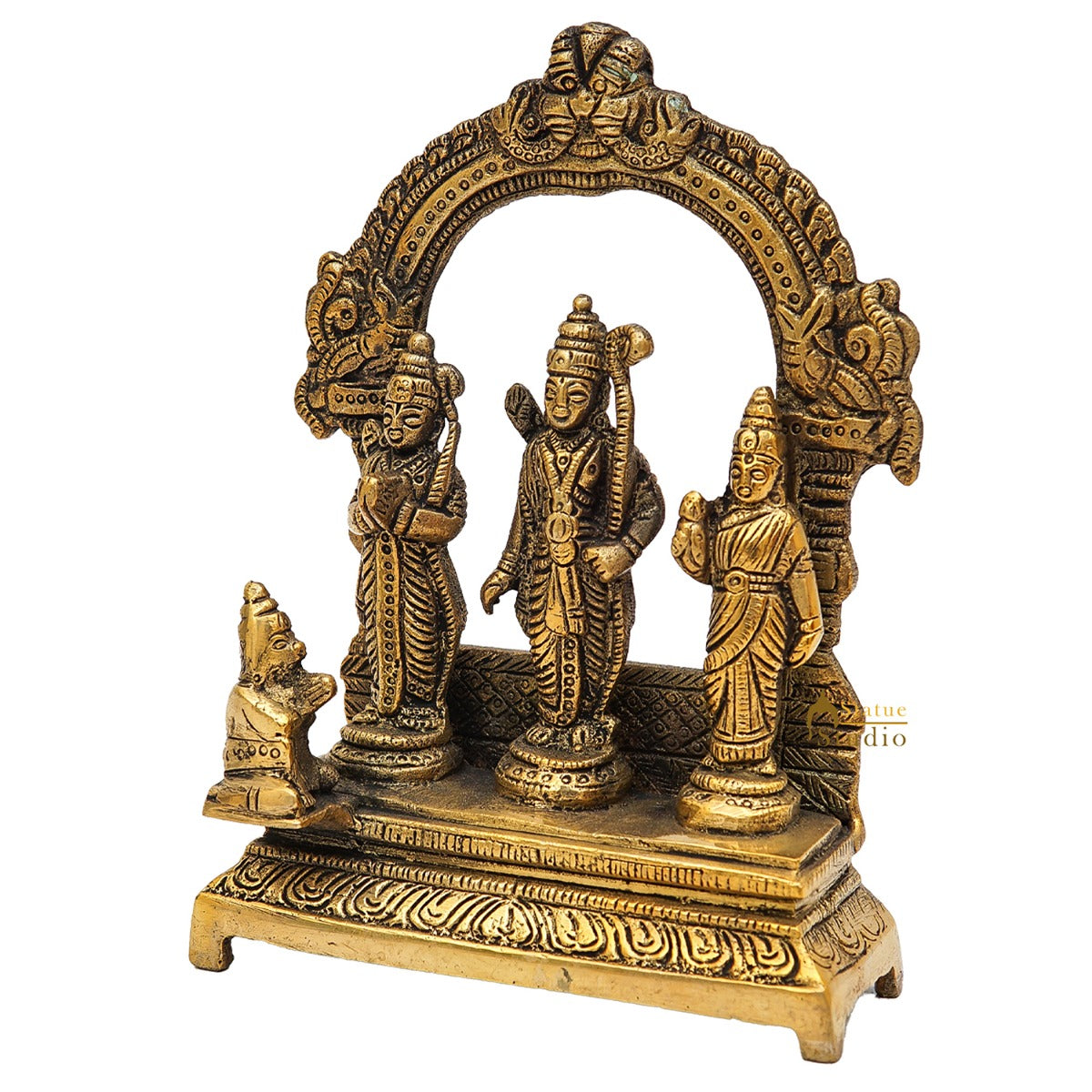 Brass Small Ram Darbar Family Idol Home Pooja Room Décor Showpiece Statue 6" - Image 4