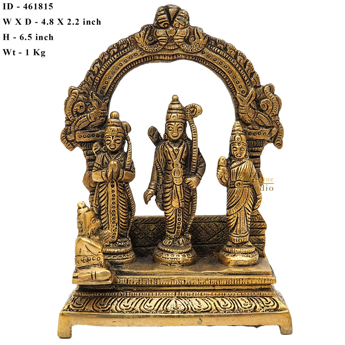 Brass Small Ram Darbar Family Idol Home Pooja Room Décor Showpiece Statue 6" - Image 8
