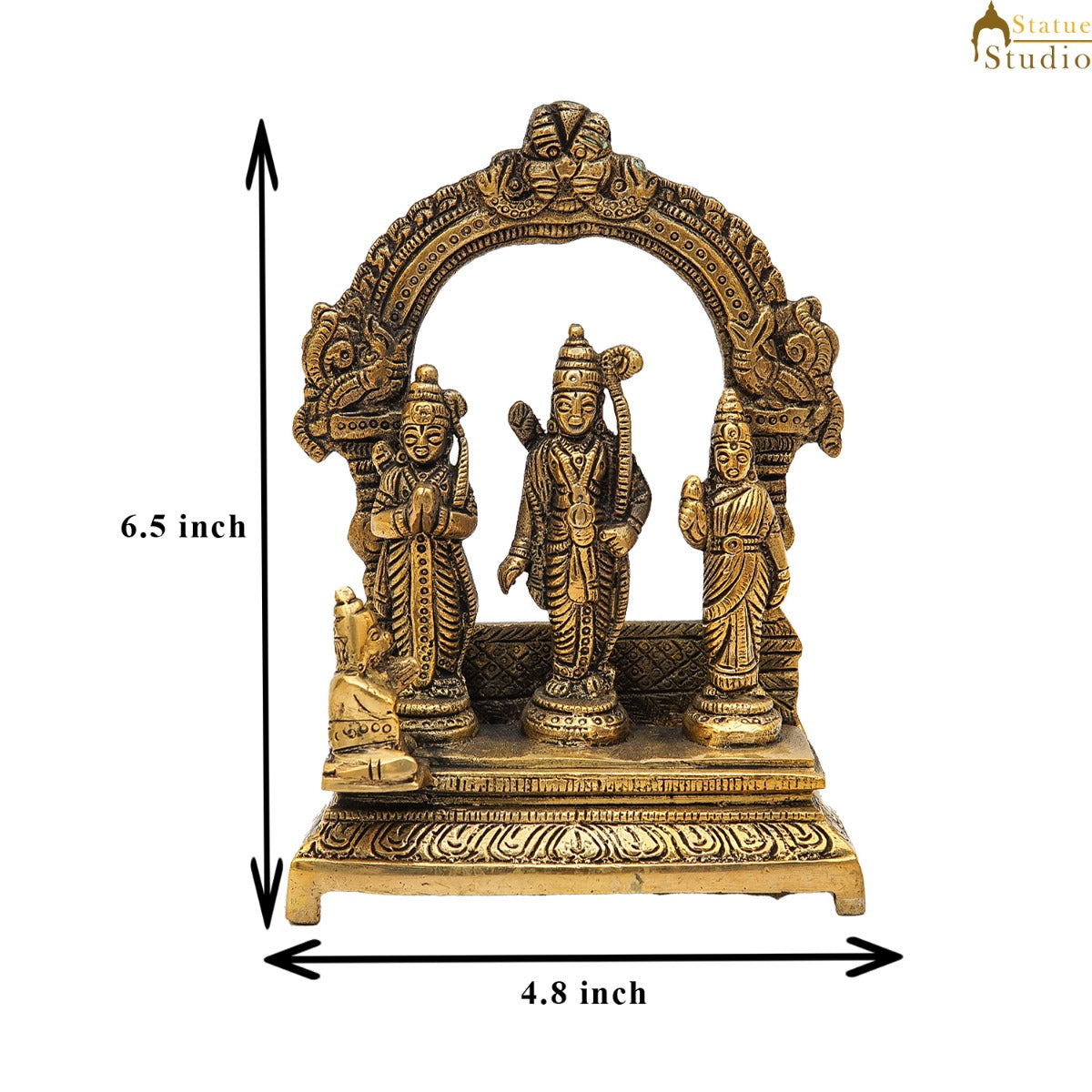 Brass Small Ram Darbar Family Idol Home Pooja Room Décor Showpiece Statue 6" - Image 7