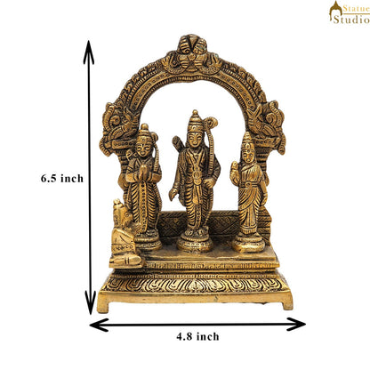 Brass Small Ram Darbar Family Idol Home Pooja Room Décor Showpiece Statue 6" by vendor-unknown - Hindu Gods (View 7)