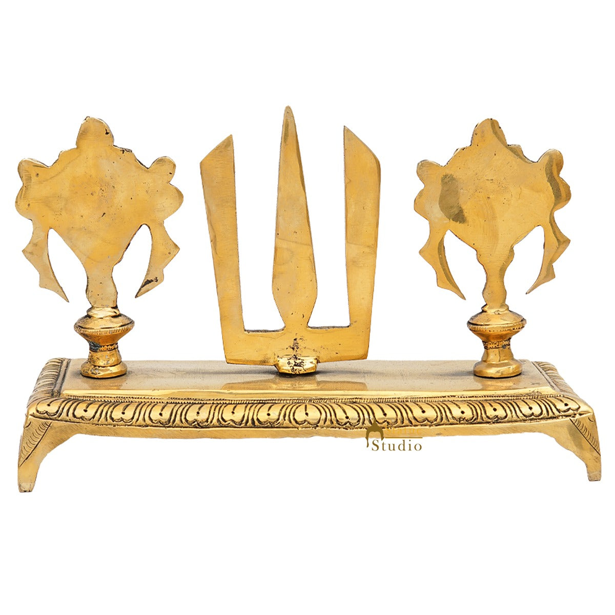 Brass Antique Venkateshvara Chakra Puja Room Home Temple Décor Showpiece 6"