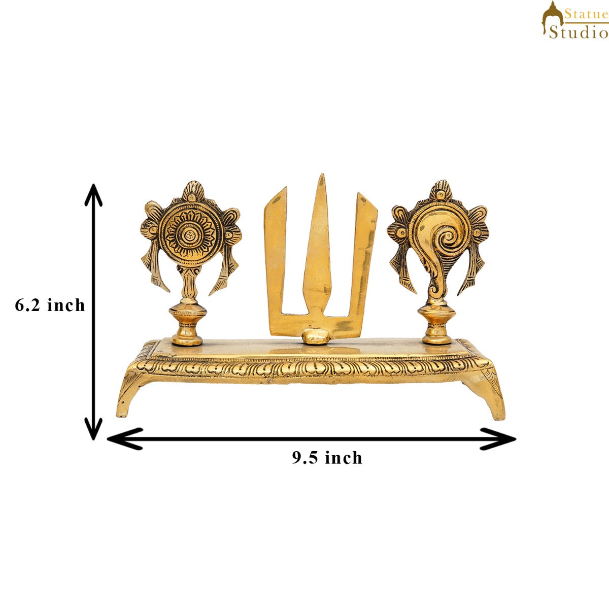 Brass Antique Venkateshvara Chakra Puja Room Home Temple Décor Showpiece 6" - Image 7