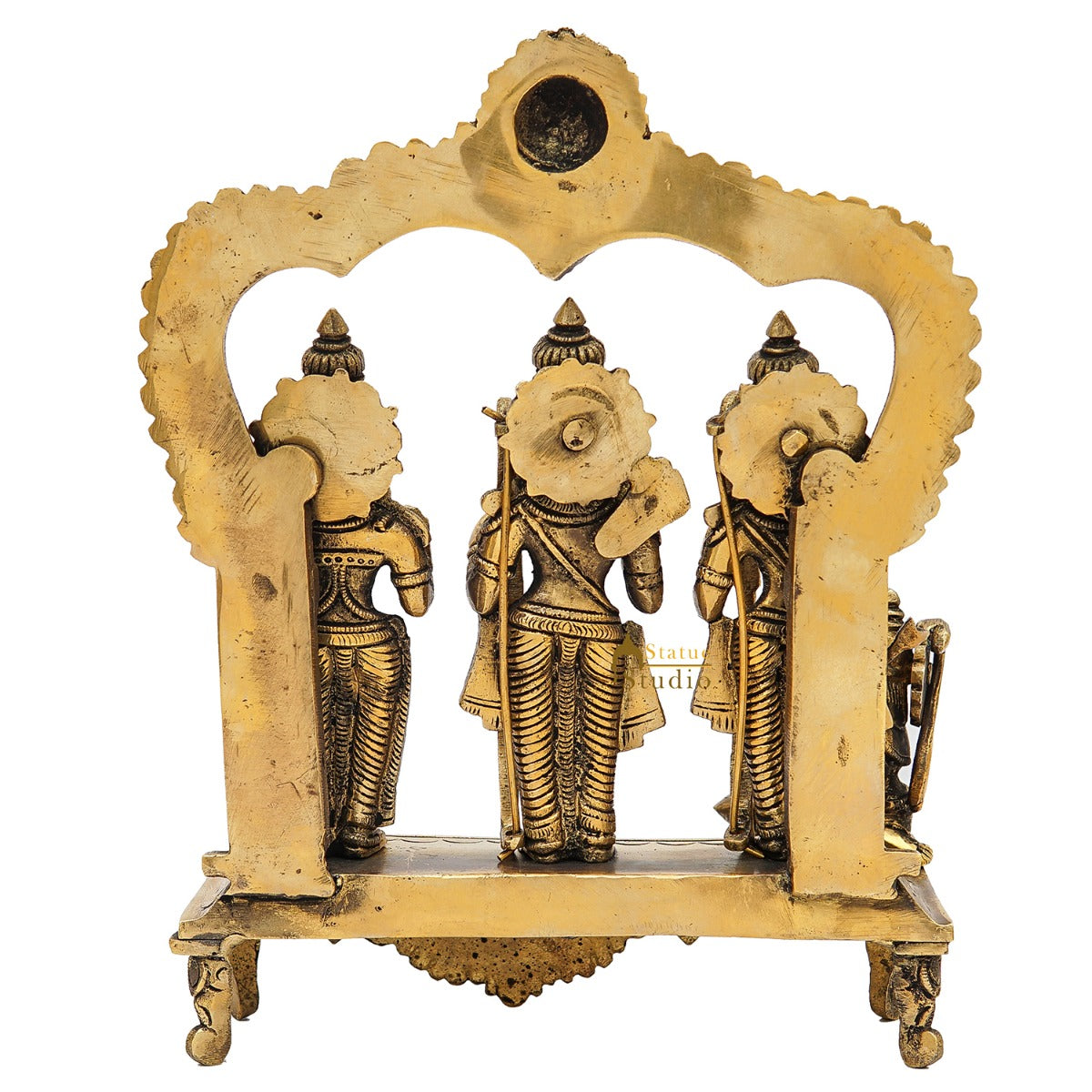 Brass Ram Darbar Family Idol Home Pooja Room Décor Showpiece Statue 9" - Image 6