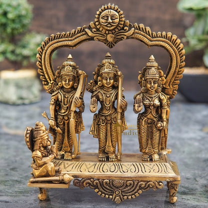 Brass Ram Darbar Family Idol Home Pooja Room Décor Showpiece Statue 9" by vendor-unknown - Hindu Gods