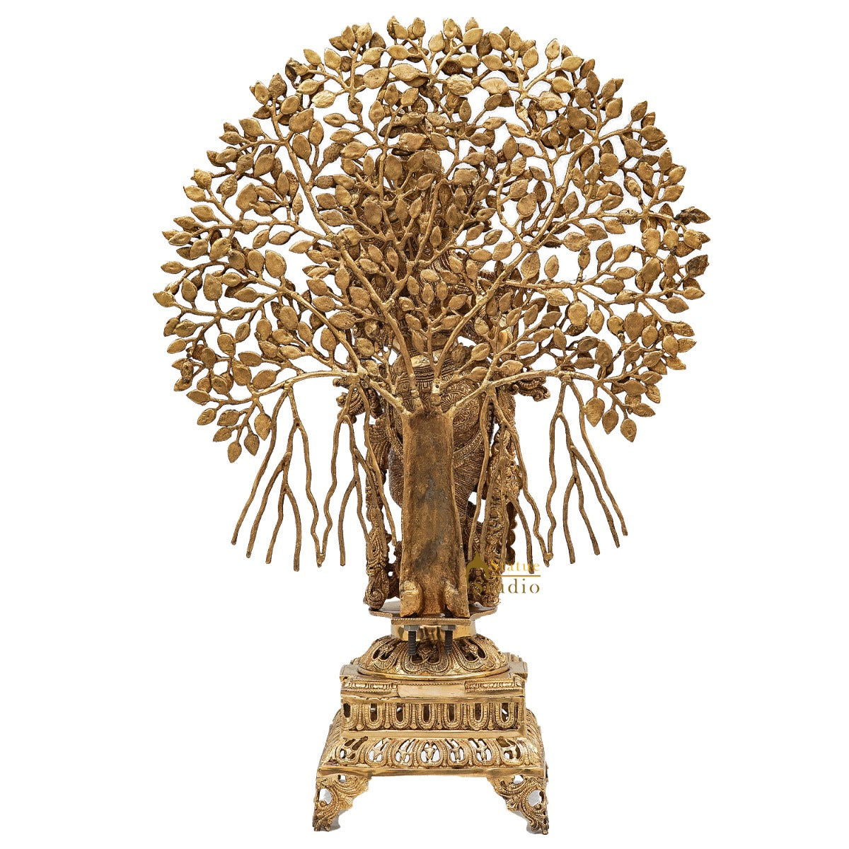 Brass Krishna Idol with Tree 3 Feet by StatueStudio - Image 6