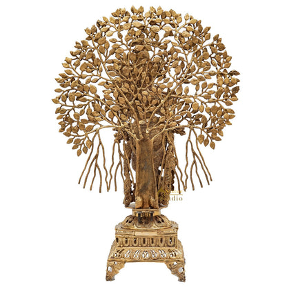 Divine Presence: 3-Foot Solid Brass Standing Idol for Home Temple & Meditation Altars by vendor-unknown - Hindu Gods (View 6)
