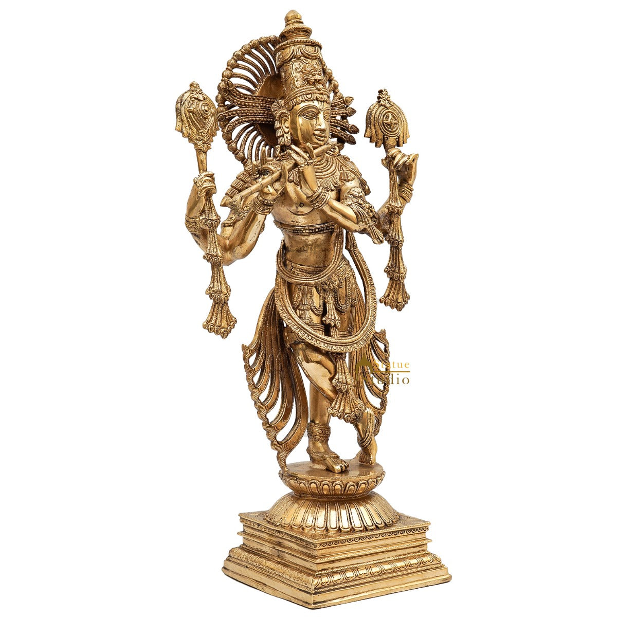 Brass Krishna Idol 2.5 Feet by StatueStudio - Image 4