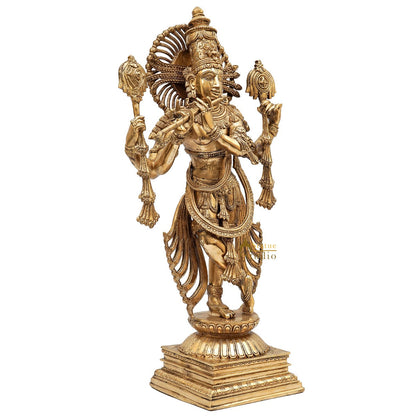 Brass Krishna Idol 2.5 Feet by StatueStudio by vendor-unknown - Hindu Gods (View 4)