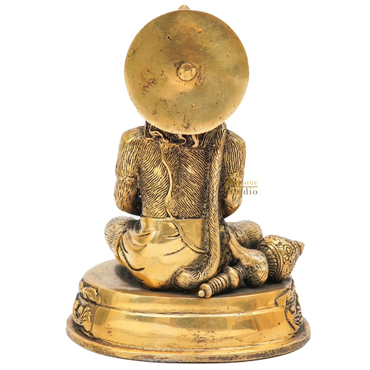 Brass Lord Hanuman Meditation Idol For Home Decor 7 Inch - Image 6