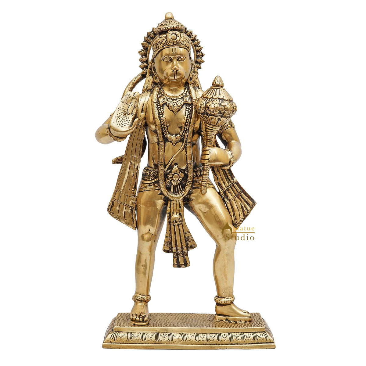 Brass Standing Hanuman Idol Home Religious Décor Showpiece 2 Feet - Image 3