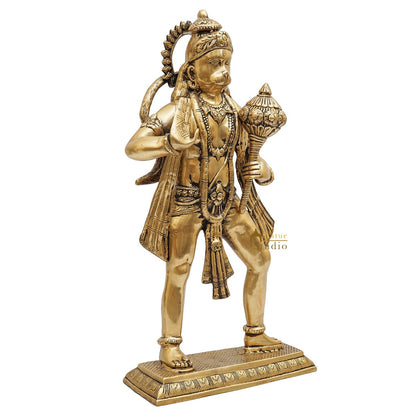 Brass Standing Hanuman Idol Home Religious Décor Showpiece 2 Feet by vendor-unknown - Hindu Gods (View 4)