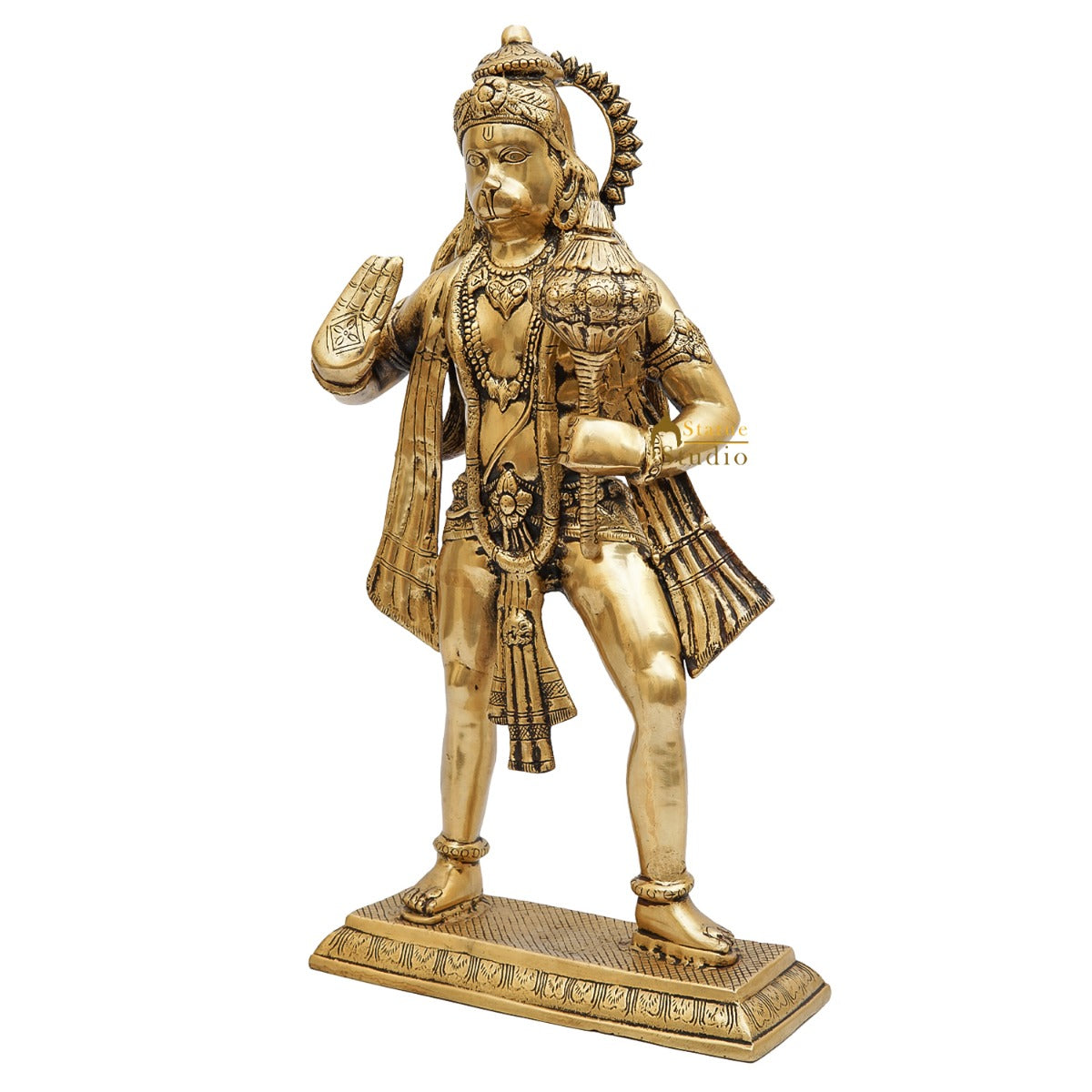 Brass Standing Hanuman Idol Home Religious Décor Showpiece 2 Feet
