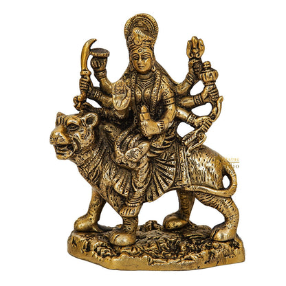Brass Durga Maa Sherawali Idol Home Temple Puja Religious Décor Statue 5" by vendor-unknown - Hindu Gods (View 3)