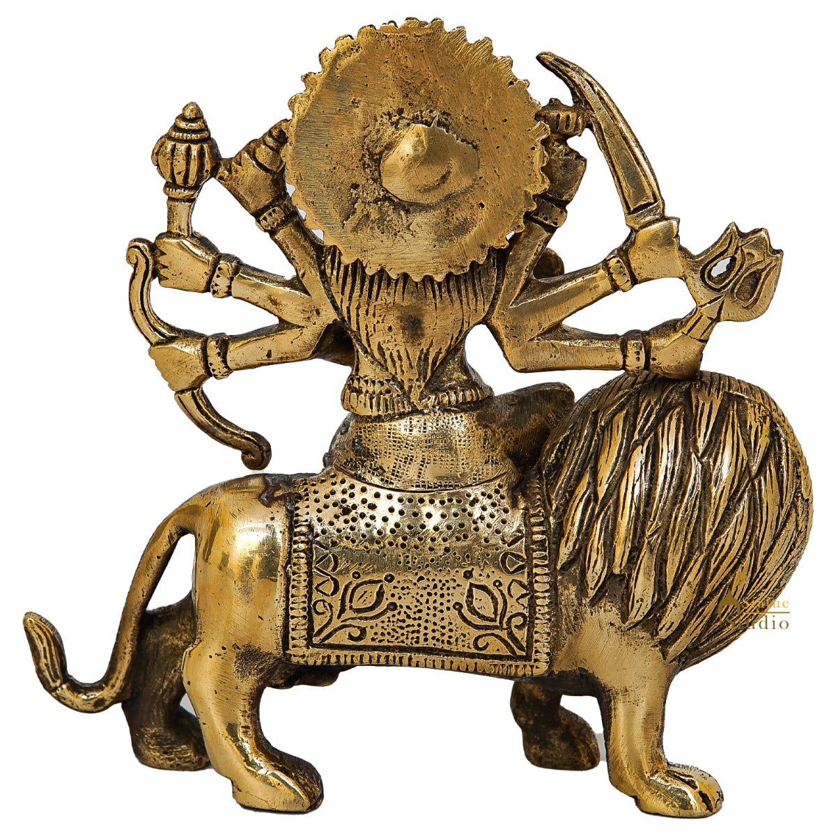 Brass Durga Maa Sherawali Idol Home Temple Puja Religious Décor Statue 5.5" - Image 6