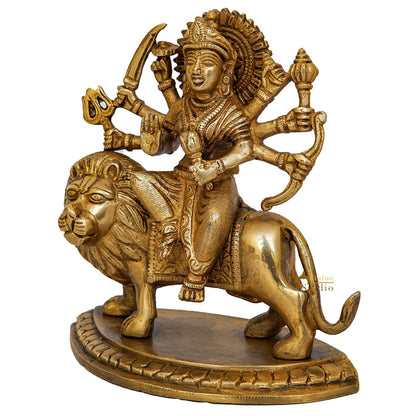 Brass Durga Maa Sherawali Idol Home Temple Puja Religious Décor Statue 6" by vendor-unknown - Hindu Gods (View 5)