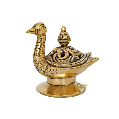 Brass Peacock Showpiece Home Office Table Décor 3.8" by vendor-unknown - Decor (View 3)