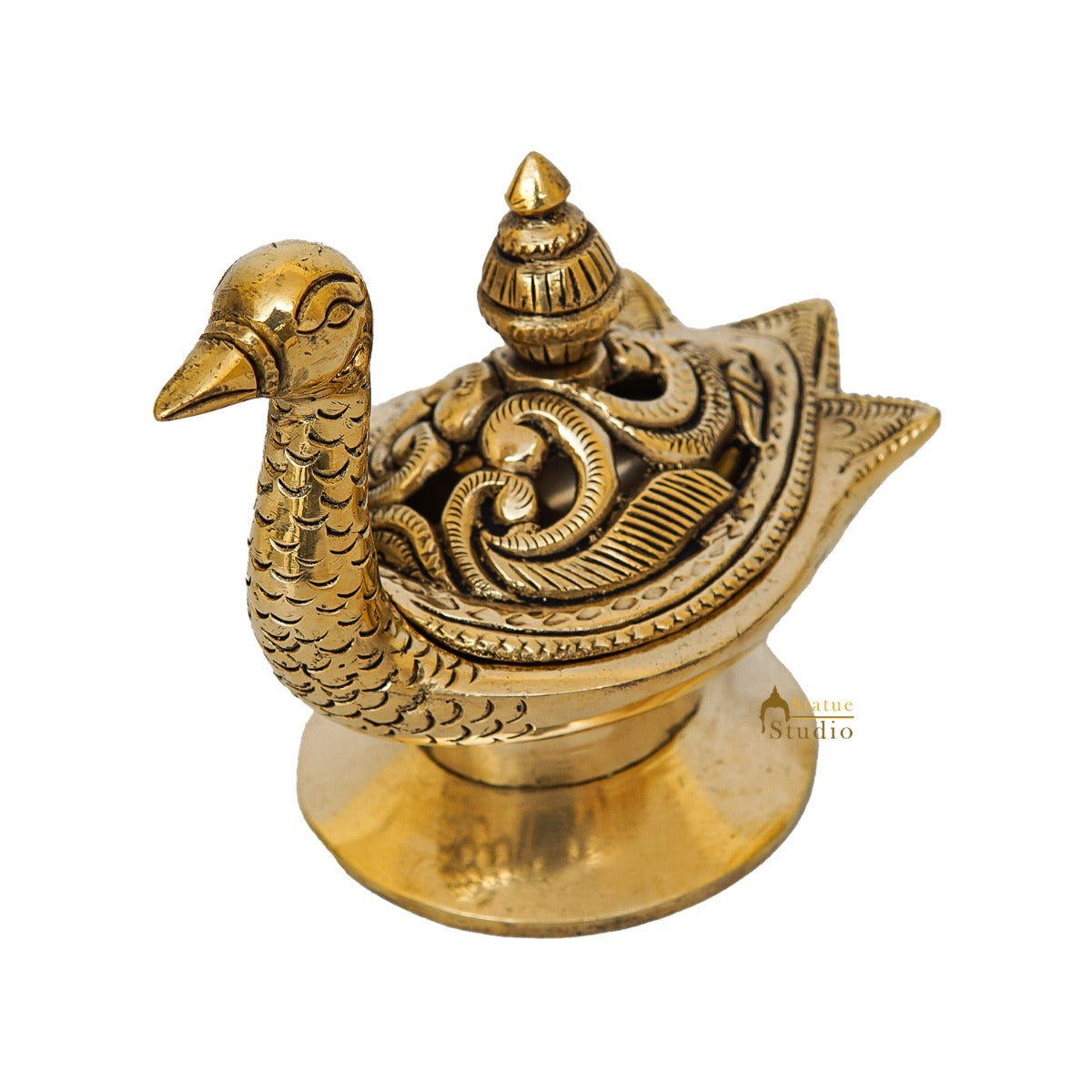 Brass Peacock Showpiece Home Office Table Décor 3.8" - Image 4