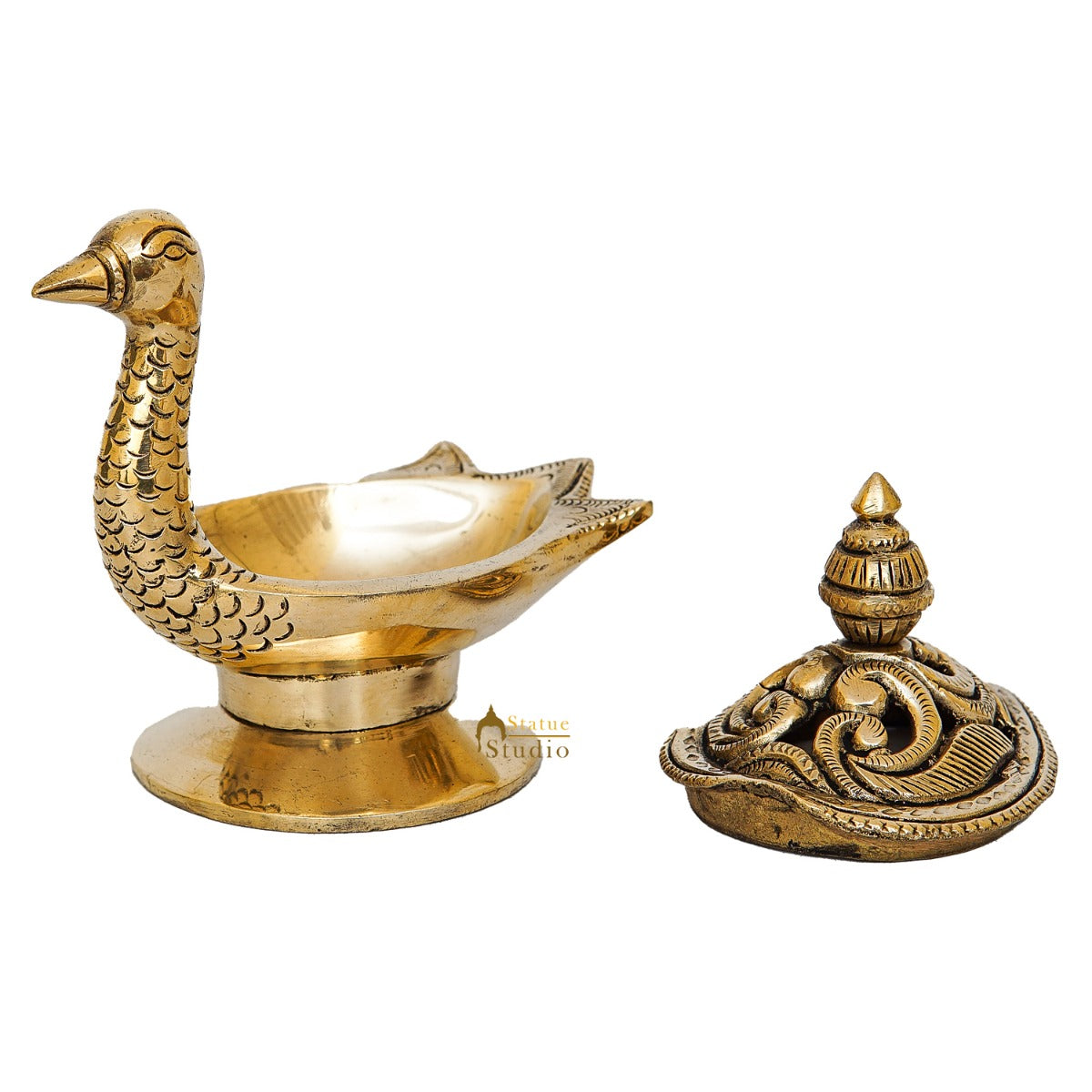 Brass Peacock Showpiece Home Office Table Décor 3.8" - Image 5
