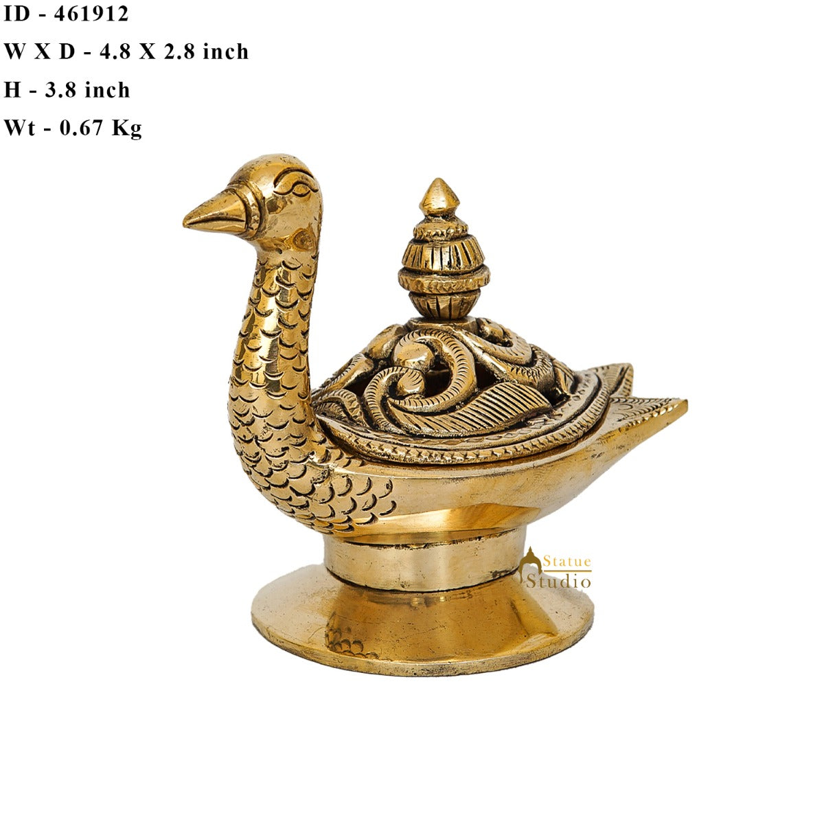 Brass Peacock Showpiece Home Office Table Décor 3.8" - Image 8