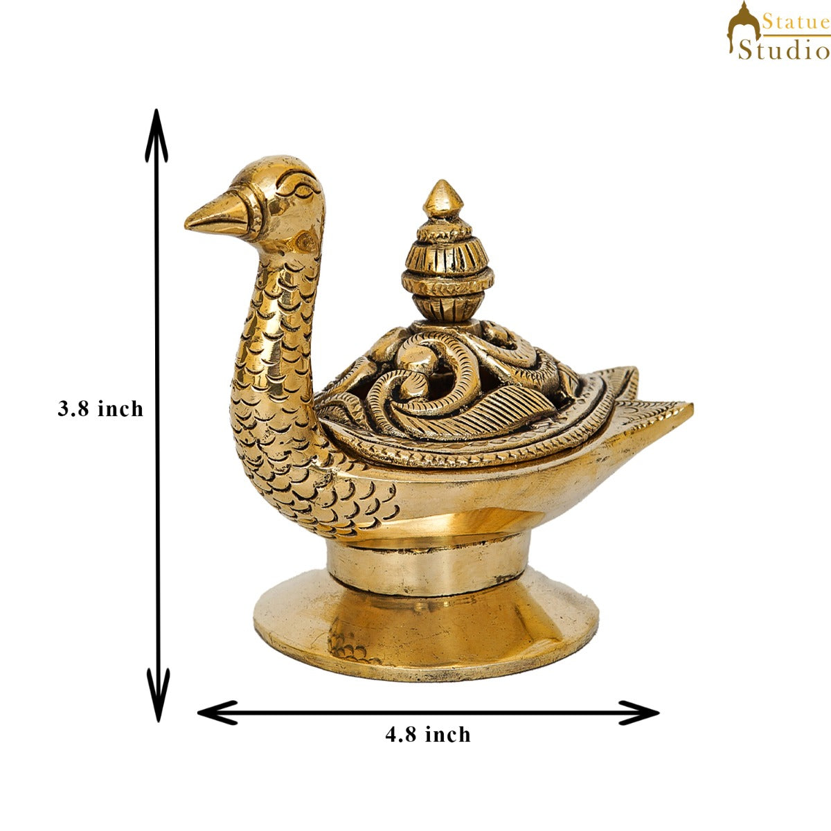 Brass Peacock Showpiece Home Office Table Décor 3.8" - Image 9