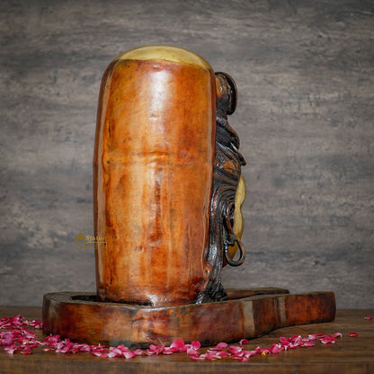 Brass Large Shivling Idol Antique Finish For Home Pooja Temple 2 Feet by vendor-unknown - Hindu Gods (View 4)