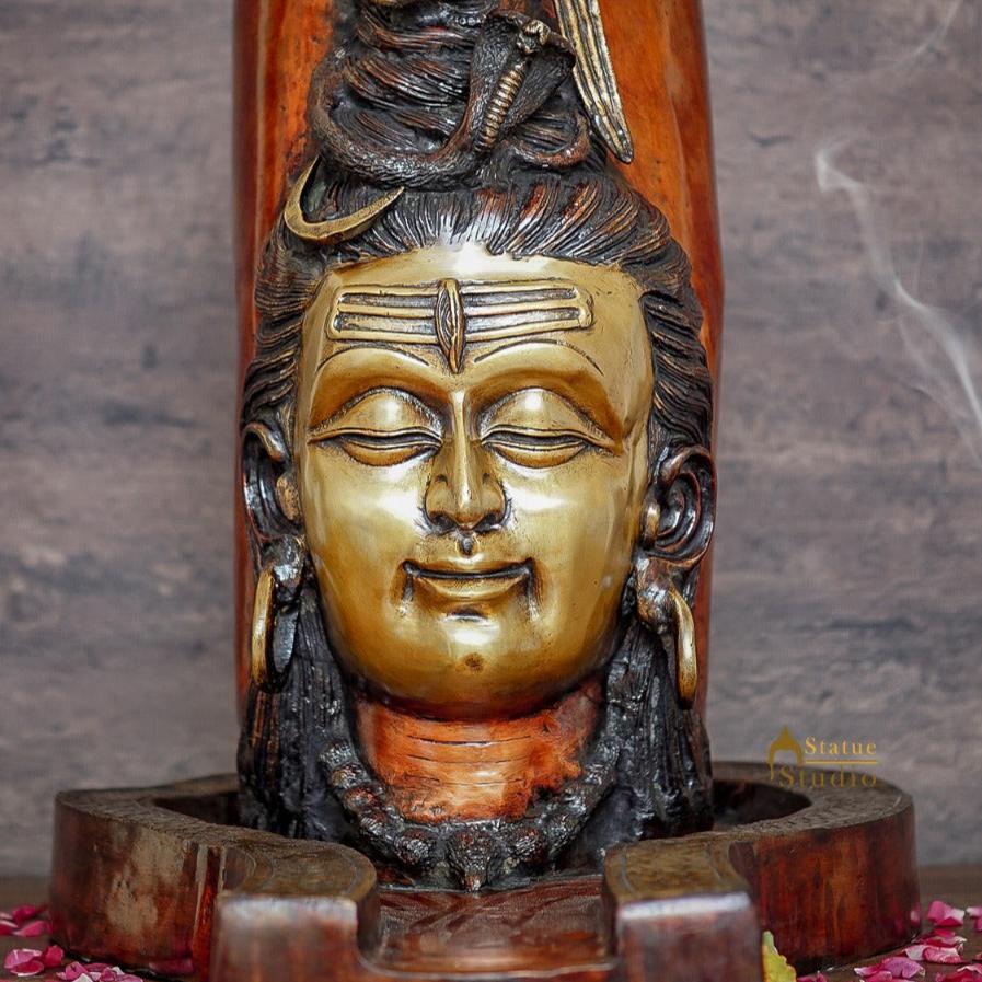 Brass Large Shivling Idol Antique Finish For Home Pooja Temple 2 Feet - Image 2