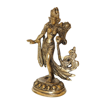 Brass Standing Tara Lady Home Office Table Décor Mini Showpiece 5" by vendor-unknown - Decor (View 3)