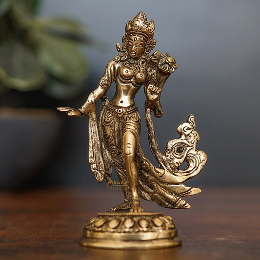 Brass Standing Tara Lady Home Office Table Décor Mini Showpiece 5"