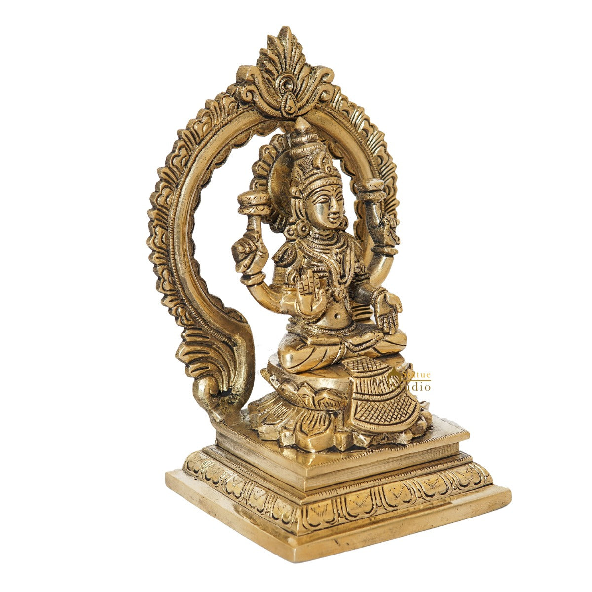 Brass Laxmi Statue With Frame Lakshmi Idol Home Diwali Décor Gift 7" - Image 5