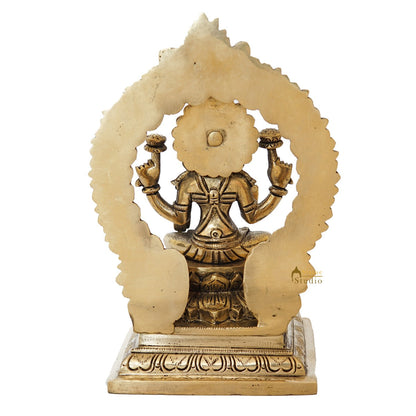 Brass Laxmi Statue With Frame Lakshmi Idol Home Diwali Décor Gift 7" by vendor-unknown - Hindu Gods (View 6)