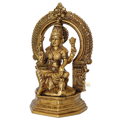 Brass Laxmi Statue With Frame Lakshmi Idol Home Diwali Décor Gift 7" by vendor-unknown - Hindu Gods (View 3)