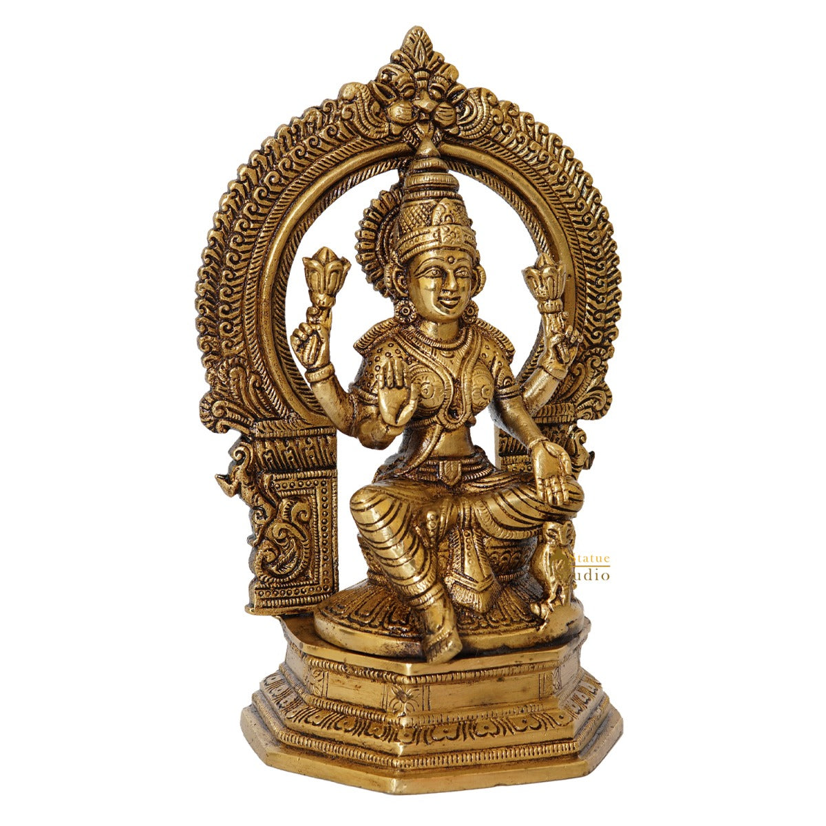 Brass Laxmi Statue With Frame Lakshmi Idol Home Diwali Décor Gift 7"