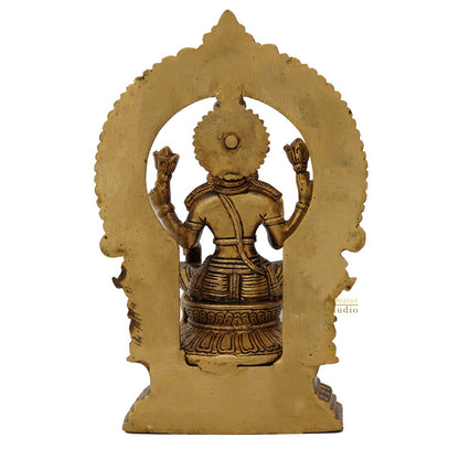 Brass Laxmi Statue With Frame Lakshmi Idol Home Diwali Décor Gift 7" by vendor-unknown - Hindu Gods (View 5)
