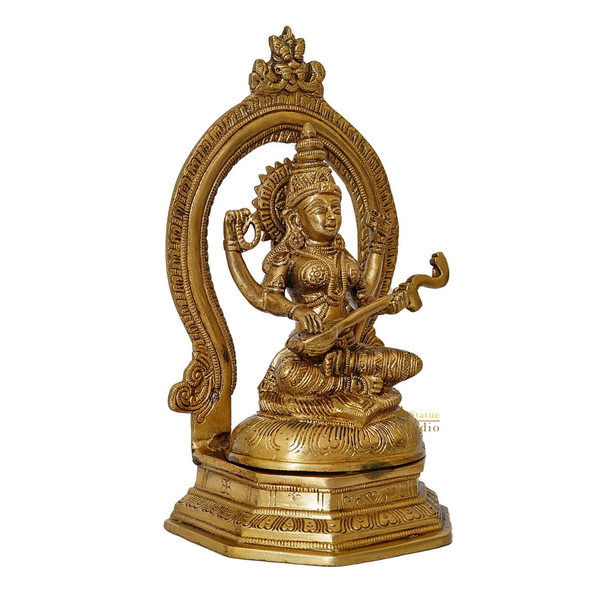 Brass Lakhmi Statue With Frame Lucky Idol Home Diwali Décor Gift 11" - Image 4
