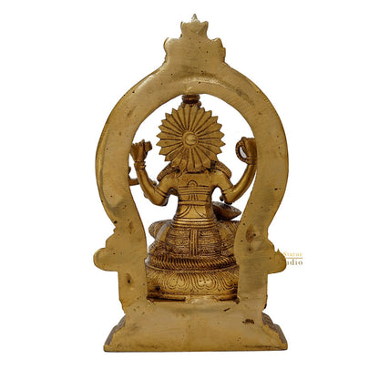 Brass Lakhmi Statue With Frame Lucky Idol Home Diwali Décor Gift 11" by vendor-unknown - Hindu Gods (View 5)