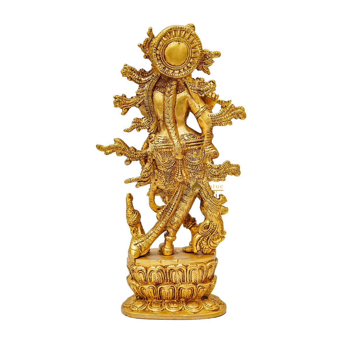 Brass Fine Standing Krishna Idol Home Office Decor Gift Statue 12 Inch