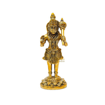 Brass Fine Standing Hanuman Idol 8 Inch by vendor-unknown - Hindu Gods (View 3)