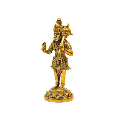 Brass Fine Standing Hanuman Idol 8 Inch by vendor-unknown - Hindu Gods (View 4)