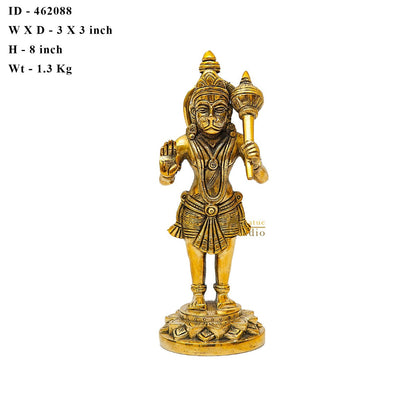 Brass Fine Standing Hanuman Idol 8 Inch by vendor-unknown - Hindu Gods (View 6)