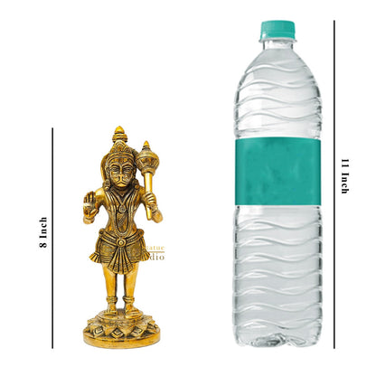 Brass Fine Standing Hanuman Idol 8 Inch by vendor-unknown - Hindu Gods (View 7)