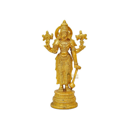 Brass Fine Vishnu Idol Home Pooja Room Décor Gift Statue 8" by vendor-unknown - Hindu Gods (View 4)
