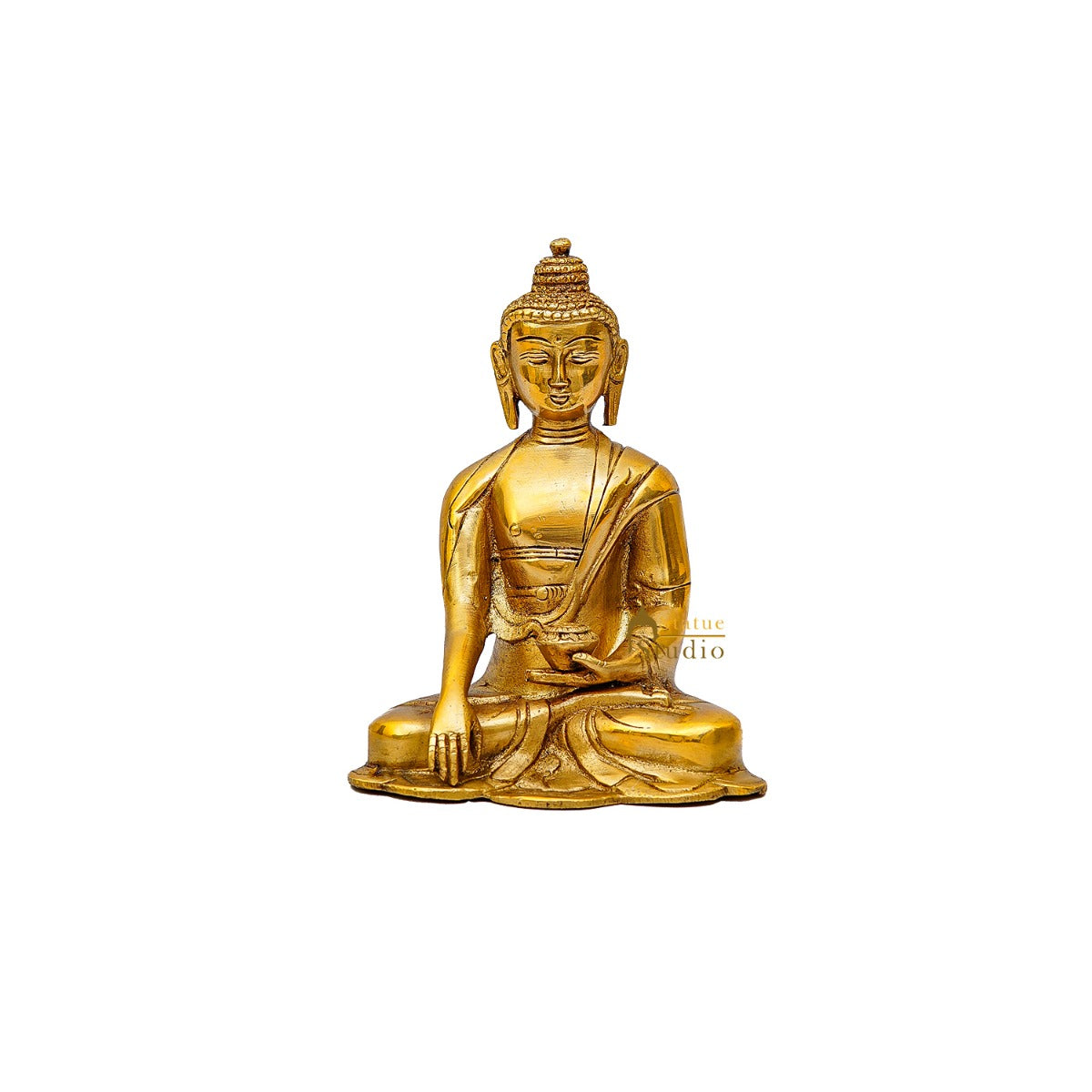 Brass Small Buddha Statue For Home Decor Gift Showpiece 6 Inch