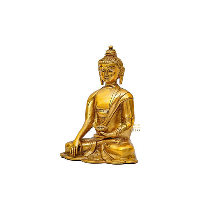 Brass Small Buddha Statue For Home Decor Gift Showpiece 6 Inch by vendor-unknown - Buddha (View 5)