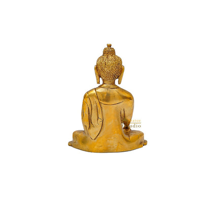 Brass Small Buddha Statue For Home Decor Gift Showpiece 6 Inch by vendor-unknown - Buddha (View 6)