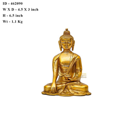 Brass Small Buddha Statue For Home Decor Gift Showpiece 6 Inch by vendor-unknown - Buddha (View 7)
